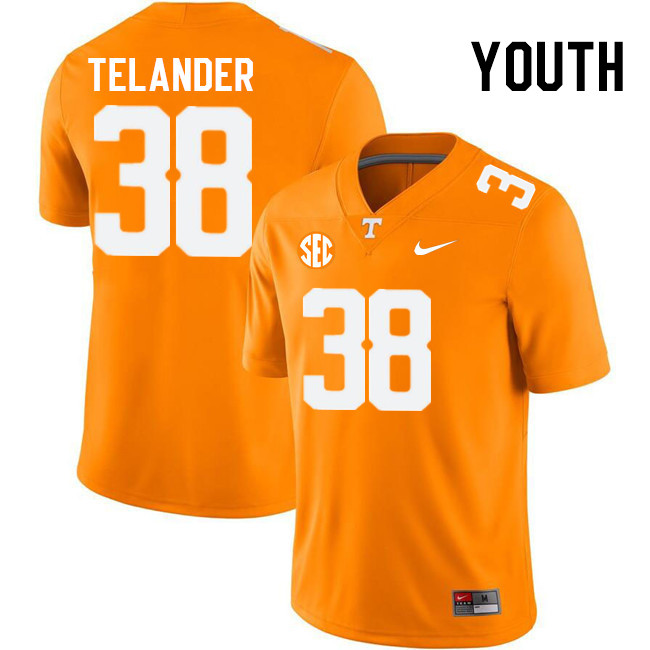 Youth #38 Jeremiah Telander Tennessee Volunteers College Football Jerseys Stitched Sale-Orange